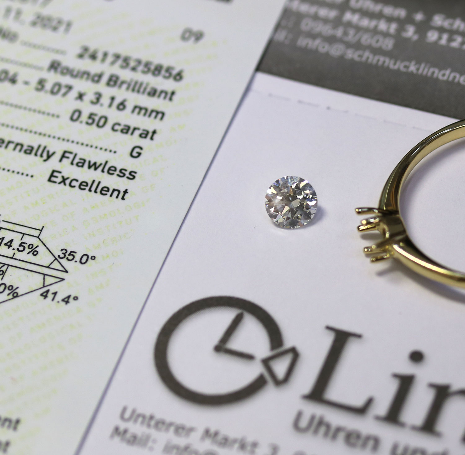 Diamant mit Zertifikat